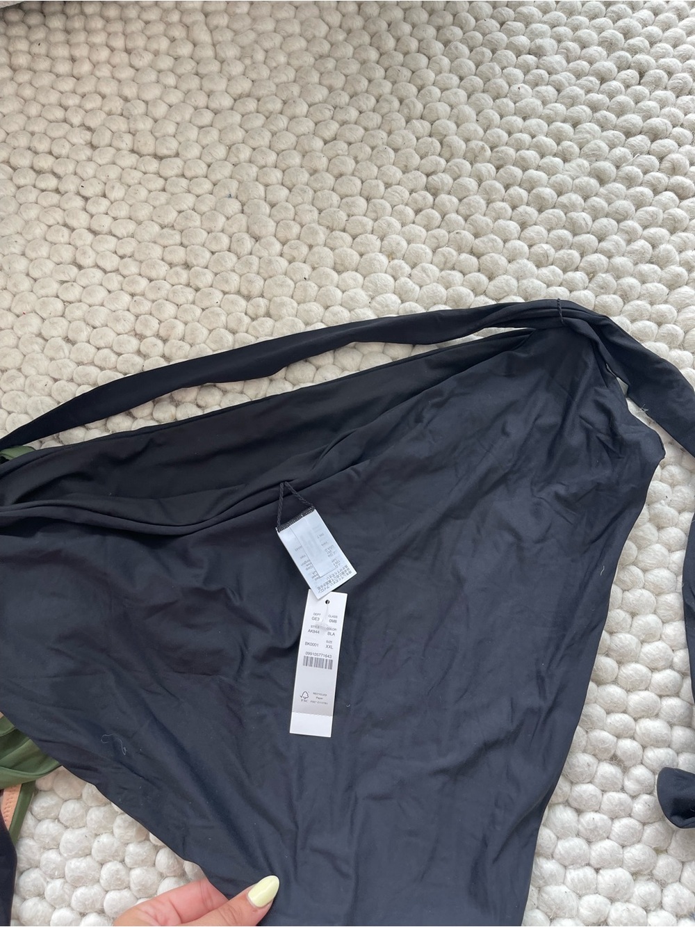 J Crew Two Solid High-Waist Bikini Bottoms - Black & Olive - Picture 3 of 4